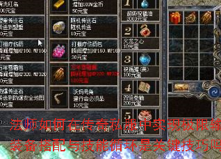 法师如何在传奇私服中实现极限输出?装备搭配与技能循环是关键技巧吗? 法师如何在传奇私服中实现极限输出?装备搭配与技能循环是关键技巧吗?