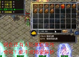 现在还有人玩单职业传奇吗?新手攻略全解析 现在还有人玩单职业传奇吗?新手攻略全解析