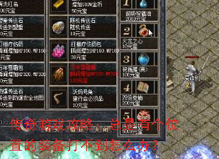 ������Ϸ���ԣ������и�λ�õ�װ���򲻵���ô�죿