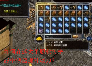 如何在迷失单职业传奇服中快速提升战力? 如何在迷失单职业传奇服中快速提升战力?