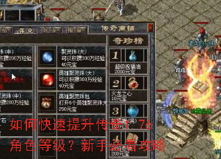 如何快速提升传奇1.76角色等级?新手必看攻略 如何快速提升传奇1.76角色等级?新手必看攻略