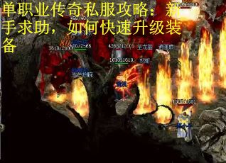 单职业传奇私服攻略：新手求助，如何快速升级装备