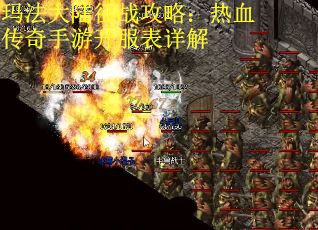 玛法大陆征战攻略：热血传奇手游开服表详解