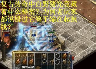 复古传奇中白野猪究竟藏着什么秘密？为何老玩家都说错过它等于输在起跑线？