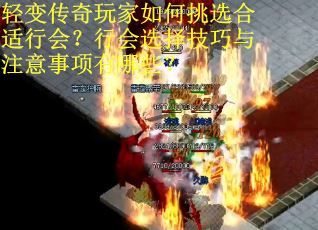 轻变传奇玩家如何挑选合适行会？行会选择技巧与注意事项有哪些？